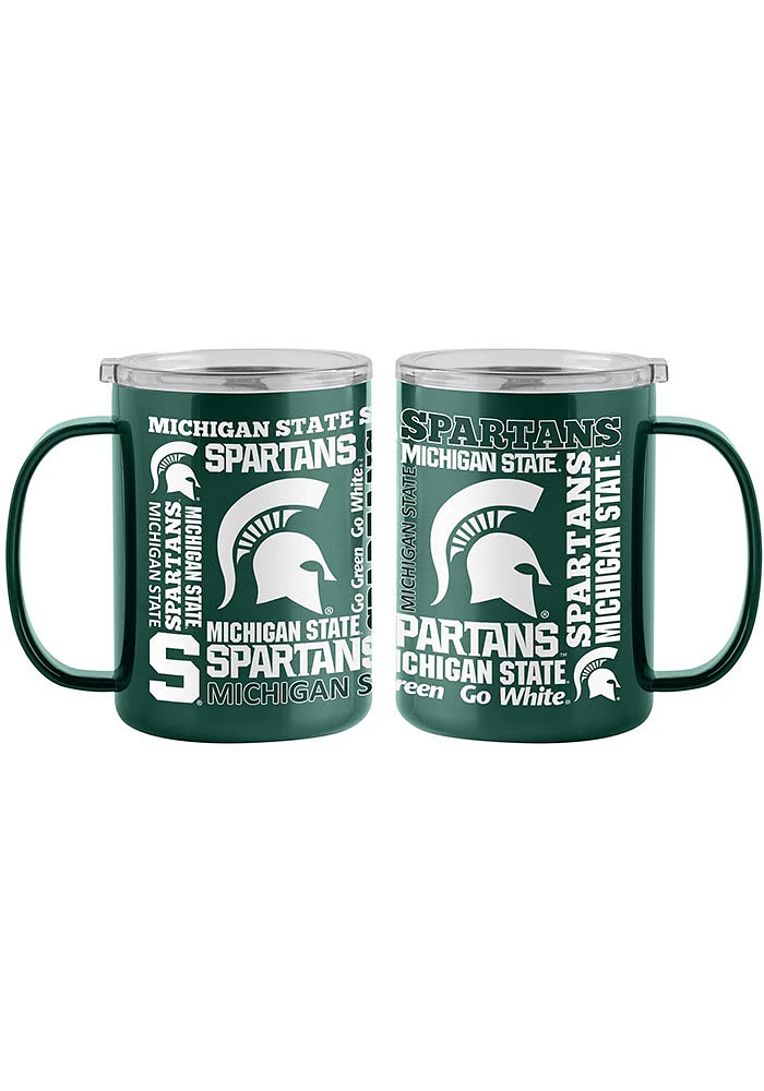 Logo Brands Michigan State Spartans 15oz Spirit Ultra Stainless Steel Tumbler - Green