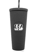 Cincinnati Bengals 24oz Black Studded Straw Tumbler