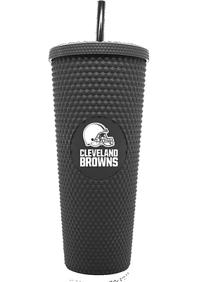 Cleveland Browns 24oz Black Studded Straw Tumbler