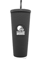 Cleveland Browns 24oz Black Studded Straw Tumbler