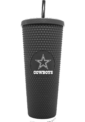Dallas Cowboys 24oz Black Studded Straw Tumbler