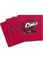 Temple Owls 4 Pack Neoprene Coaster - Red