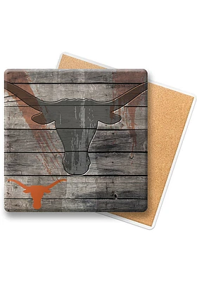 Texas Longhorns Wood Coaster - Burnt Orange