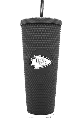 Kansas City Chiefs 24oz Black Studded Straw Tumbler