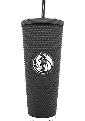 Dallas Mavericks 24oz Black Studded Straw Tumbler