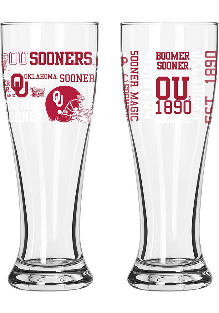 Oklahoma Sooners 16oz Spirit Pilsner Glass - Red