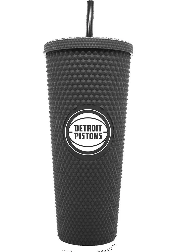 Detroit Pistons 24oz Black Studded Straw Tumbler
