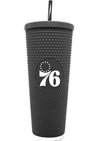 Philadelphia 76ers 24oz Black Studded Straw Tumbler
