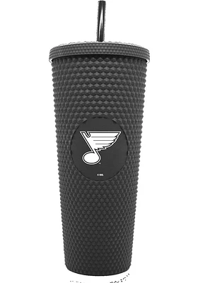 St Louis Blues 24oz Black Studded Straw Tumbler
