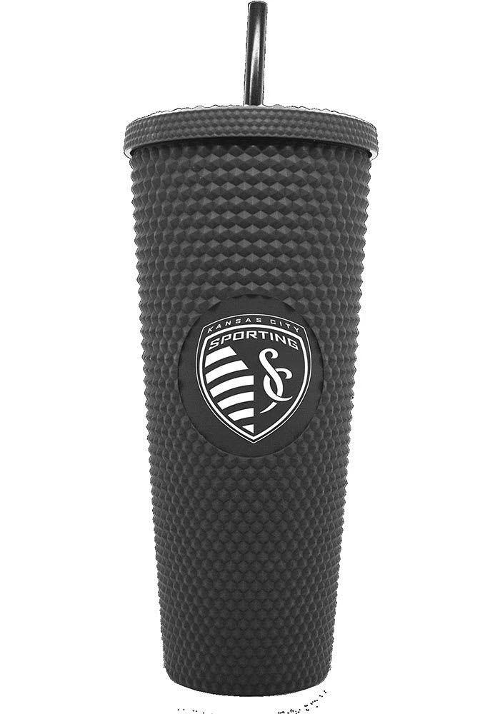 Sporting Kansas City 24oz Black Studded Straw Tumbler