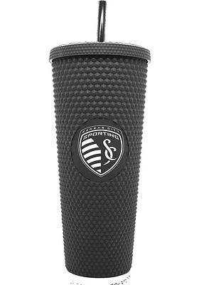 Sporting Kansas City 24oz Black Studded Straw Tumbler