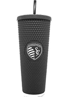 Sporting Kansas City 24oz Black Studded Straw Tumbler