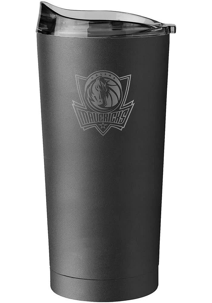 Logo Brands Dallas Mavericks 20 OZ Black Powder Coat Stainless Steel Tumbler - Black