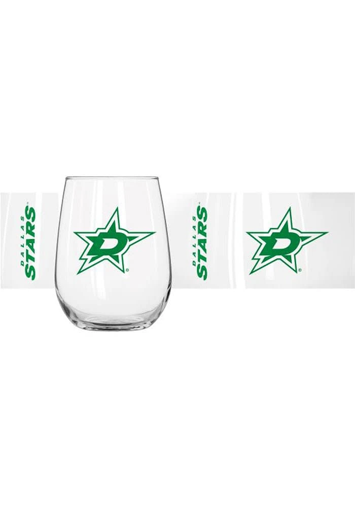 Dallas Stars 16 OZ Gameday Curved Stemless Wine Glass - Green