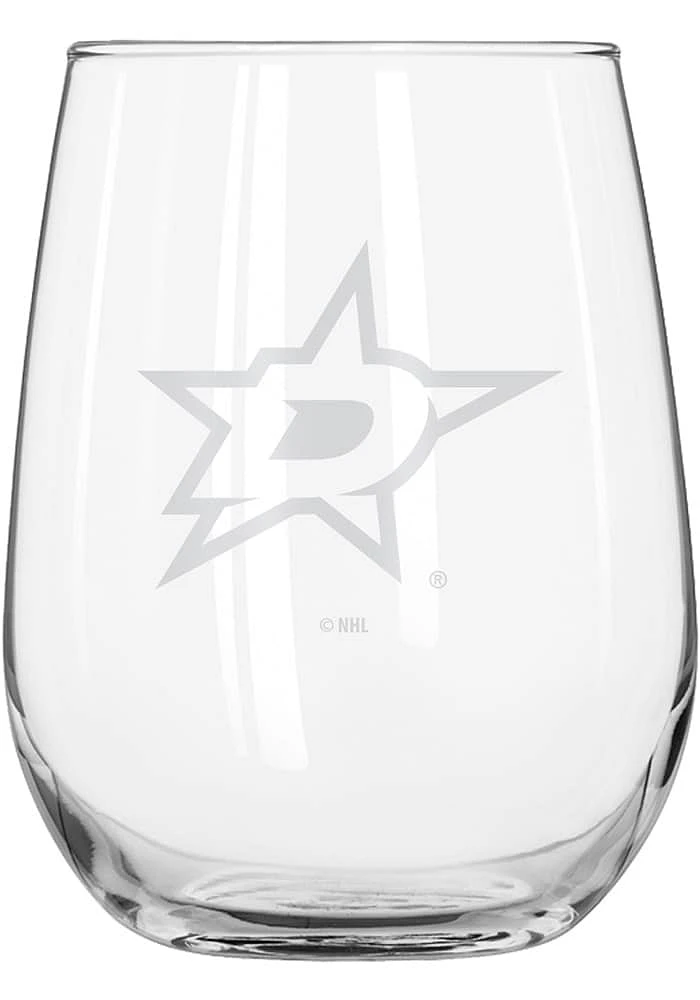 Dallas Stars 16 OZ Frost Curved Stemless Wine Glass - White