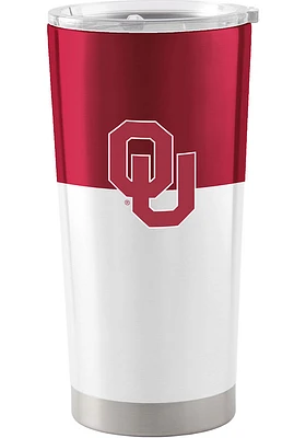 Logo Brands Oklahoma Sooners 20oz Colorblock Stainless Steel Tumbler - Crimson