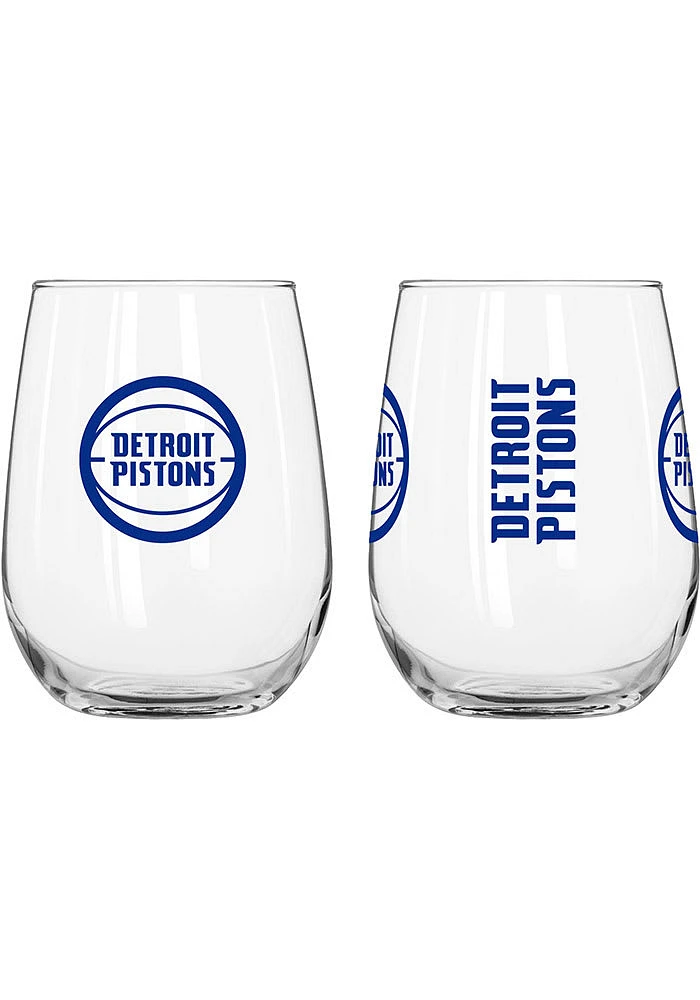 Detroit Pistons 16 OZ Gameday Curved Stemless Wine Glass - Blue