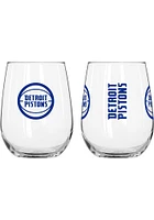 Detroit Pistons 16 OZ Gameday Curved Stemless Wine Glass - Blue