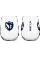 Sporting Kansas City 16 OZ Gameday Curved Stemless Wine Glass - Blue