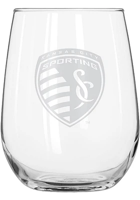 Sporting Kansas City 16 OZ Frost Curved Stemless Wine Glass - White