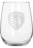 Sporting Kansas City 16 OZ Frost Curved Stemless Wine Glass - White