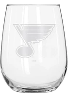 St Louis Blues 16 OZ Frost Curved Stemless Wine Glass - White
