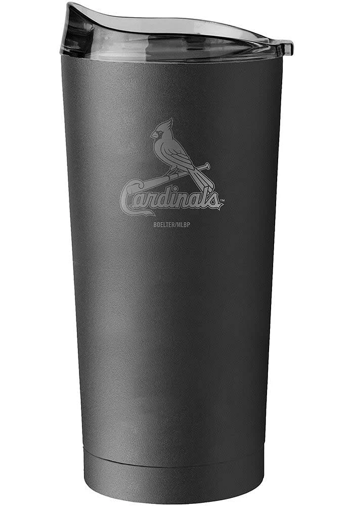Logo Brands St Louis Cardinals 20 OZ Black Powder Coat Stainless Steel Tumbler - Black