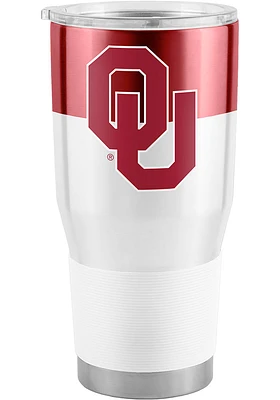 Logo Brands Oklahoma Sooners 30oz Colorblock Stainless Steel Tumbler - Crimson