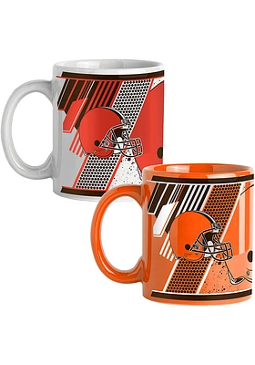 Cleveland Browns 11 OZ 2 Pack Box Set Ceramic Mug - Orange