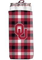 Logo Brands Oklahoma Sooners 12oz Plaid Slim Coolie