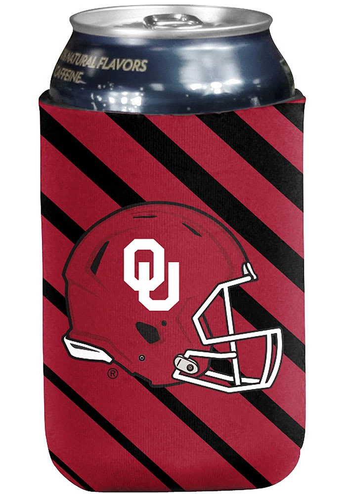 Logo Brands Oklahoma Sooners 12oz Diagonal Stripe Coolie
