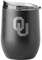 Oklahoma Sooners 16oz Etch Powder Coat Curved Beverage Stainless Steel Stemless