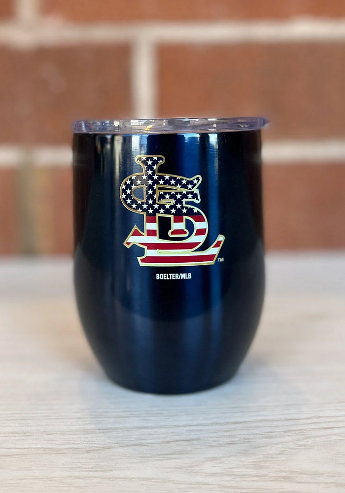 St Louis Cardinals 16 OZ Navy Curved Ultra Stainless Steel Stemless - Navy Blue