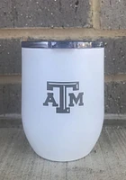 Texas A&M Aggies 16 OZ White Powder Coat Curved Ultra Stainless Steel Stemless - White