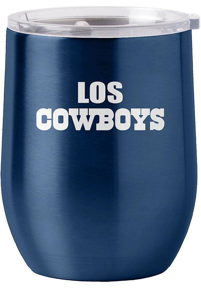 Dallas Cowboys 16 OZ Navy Curved Ultra Stainless Steel Stemless - Navy Blue