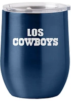 Dallas Cowboys 16 OZ Navy Curved Ultra Stainless Steel Stemless - Navy Blue