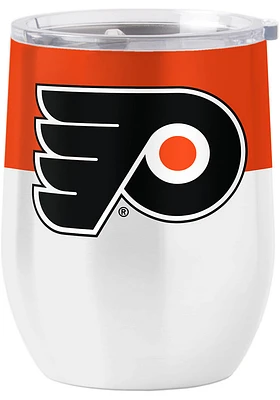 Philadelphia Flyers 16 OZ White Powder Coat Curved Ultra Stainless Steel Stemless - White