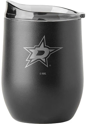 Dallas Stars 16 OZ Powder Coat Curved Ultra Stainless Steel Stemless - Black