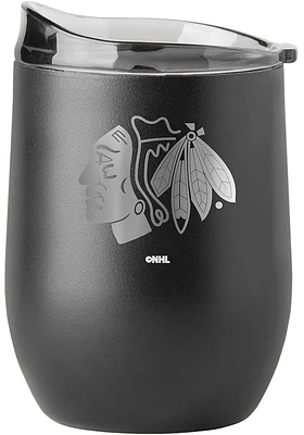 Chicago Blackhawks 16OZ Powder Coat Stainless Steel Stemless - Black