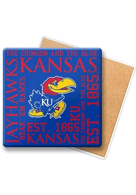 Kansas Jayhawks Spirit Stone Coaster - Blue