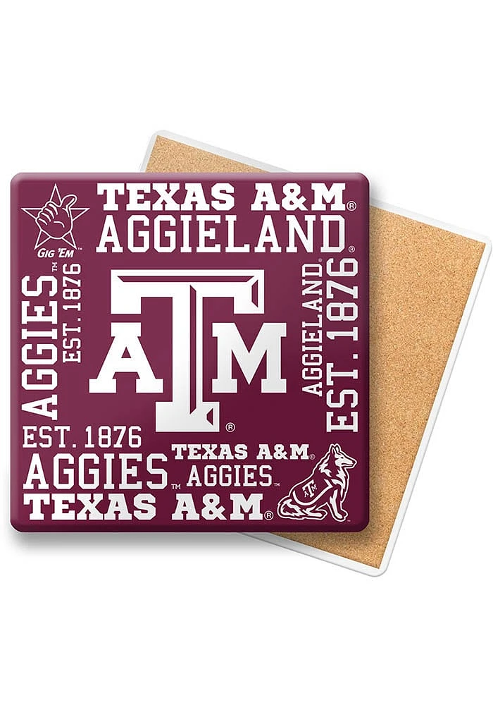 Texas A&M Aggies Spirit Stone Coaster - Red