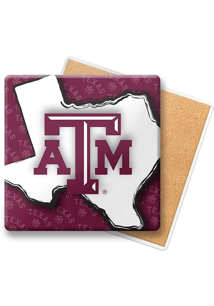 Texas Longhorns State Stone Coaster - Burnt Orange