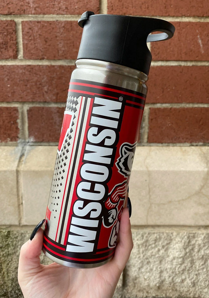 Logo Brands Wisconsin Badgers 18 OZ Hero Ultra Commuter Stainless Steel Tumbler - Red