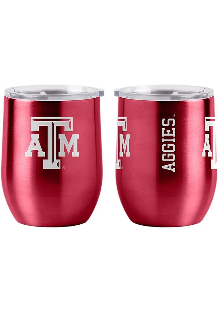 Texas A&M Aggies 16OZ Curved Stainless Steel Stemless - Maroon