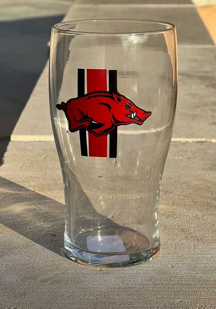 Arkansas Razorbacks 20 OZ Half Stripe Pint Glass - Red