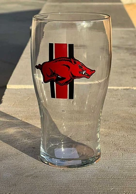 Arkansas Razorbacks 20 OZ Half Stripe Pint Glass - Red