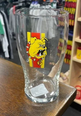 Ferris State Bulldogs 20 OZ Half Stripe Pint Glass - Red