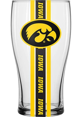 Iowa Hawkeyes 20 OZ Half Stripe Pint Glass - Yellow