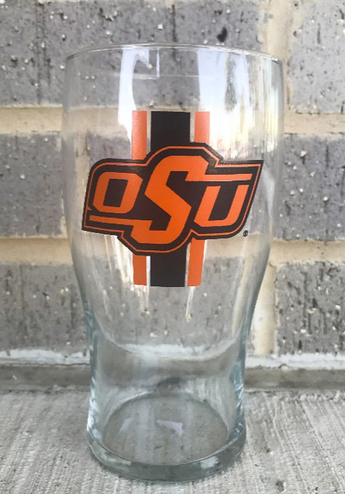 Oklahoma State Cowboys 20 OZ Half Stripe Pint Glass - Orange