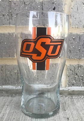Oklahoma State Cowboys 20 OZ Half Stripe Pint Glass - Orange